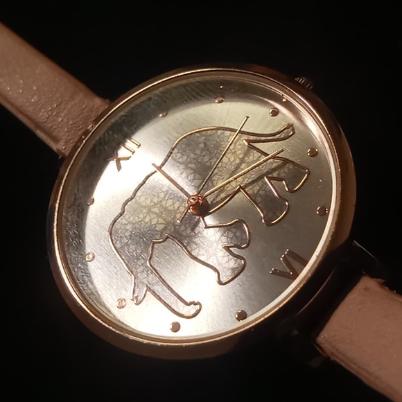 Jessica Carlyle elephant watch Stainless steel back pink thin leather band - Picture 8 of 8